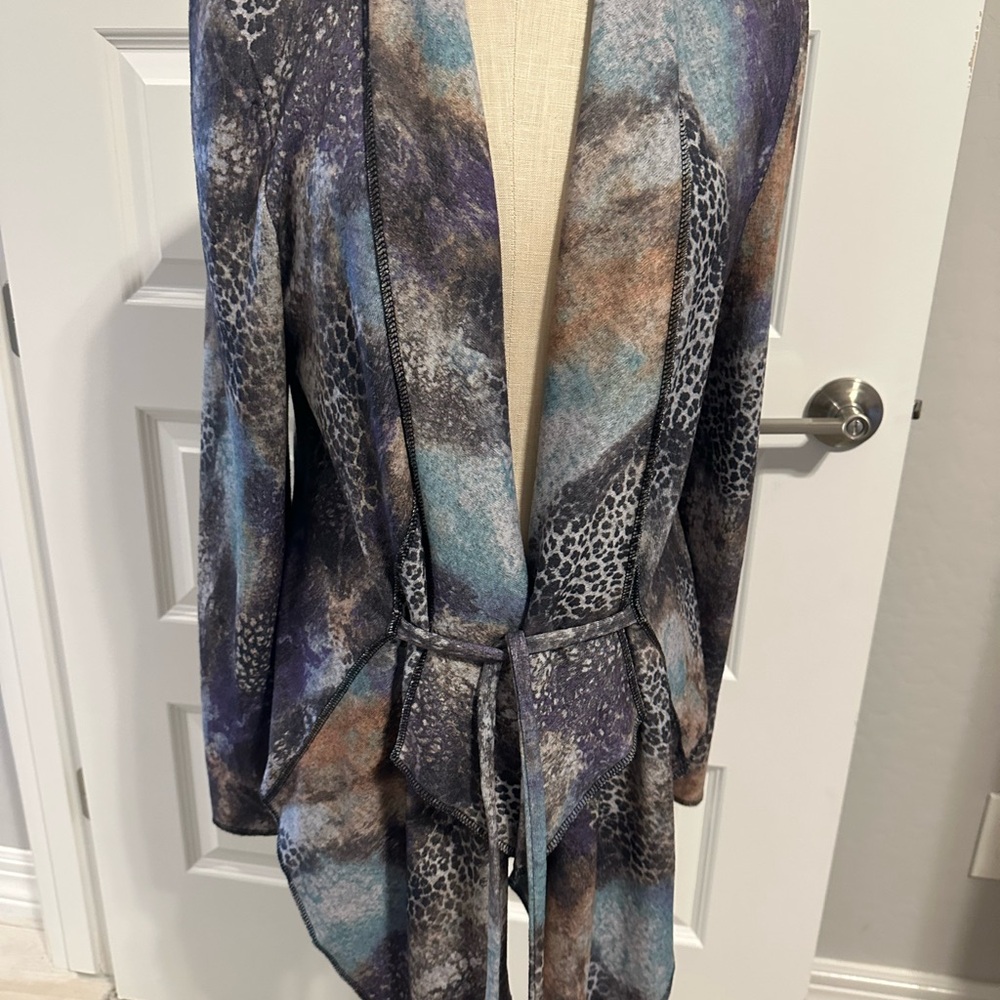 Alberto Makali Multicolor Animal Print Cardigan